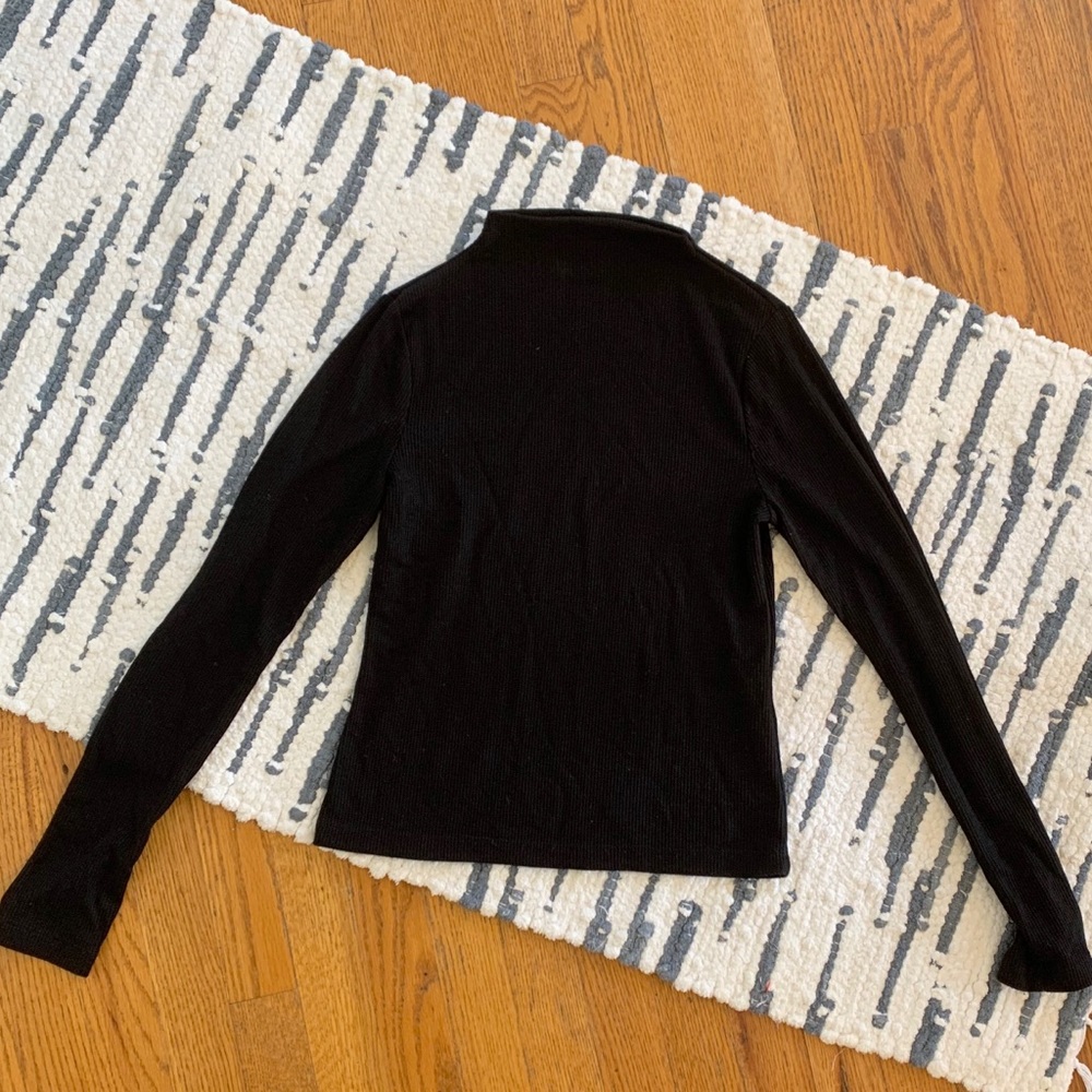 Black thermal knit high neck long sleeve